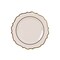 20 TAUPE 10.5" Round Plastic Dinner Plates GOLD Scalloped Rim